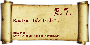 Radler Tóbiás névjegykártya